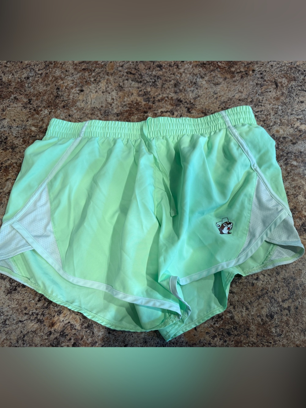 Buc-ee’s Light Green Women's Athletic Shorts with Logo